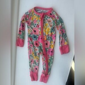 Little Sleepies Pink and Yellow Floral Bib